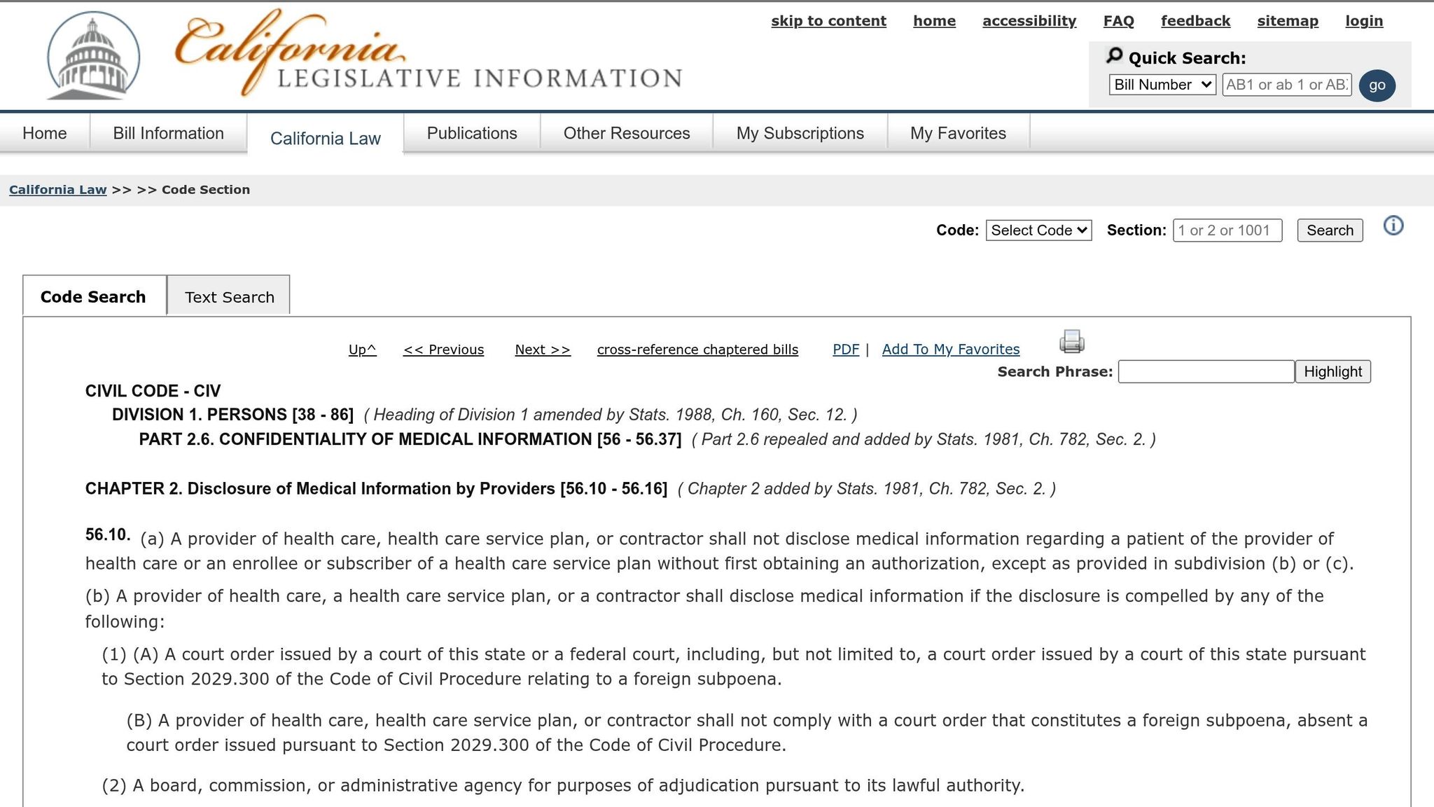 California Confidentiality of Medical Information Act
