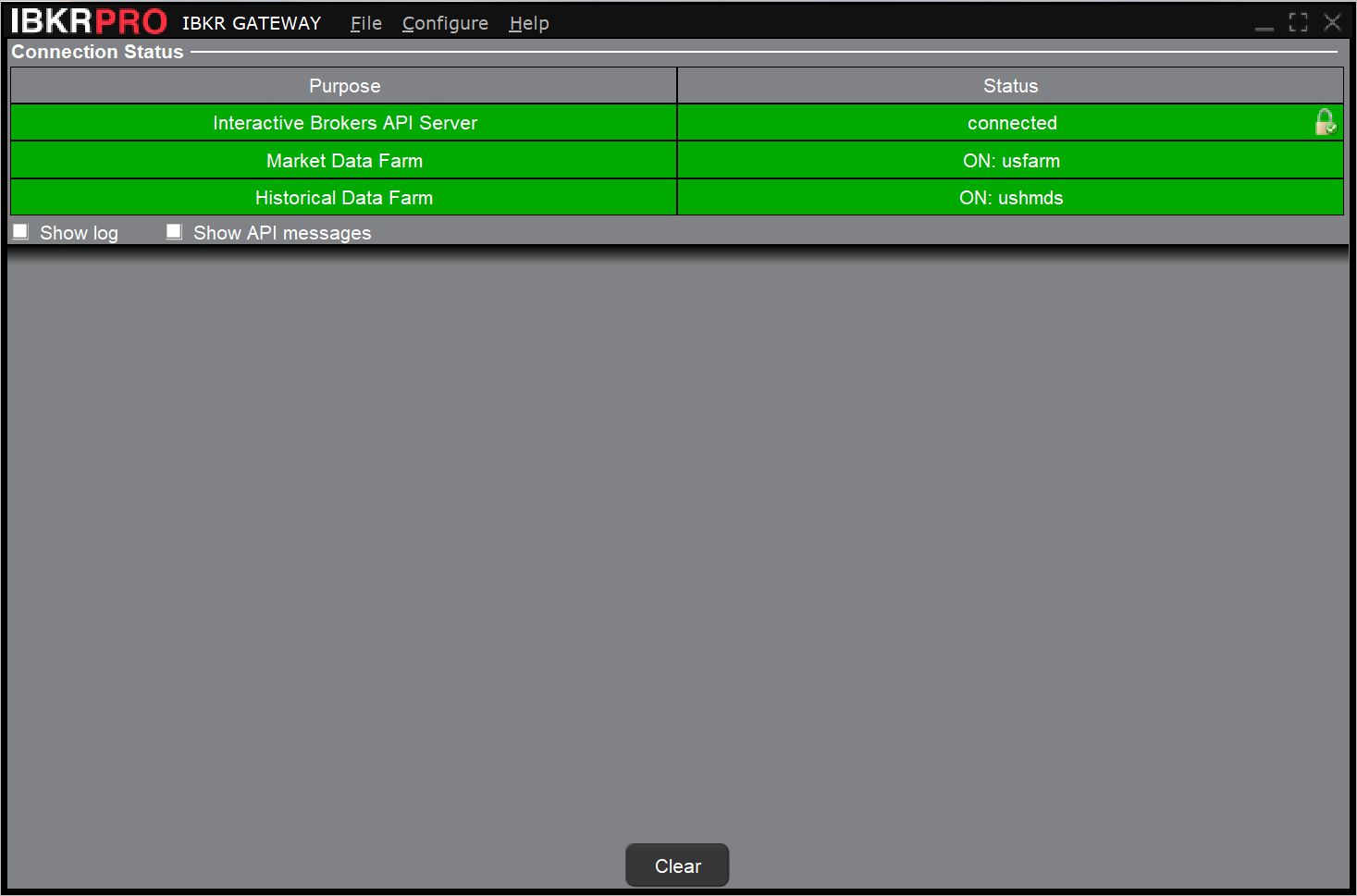 Connected IBGateway
