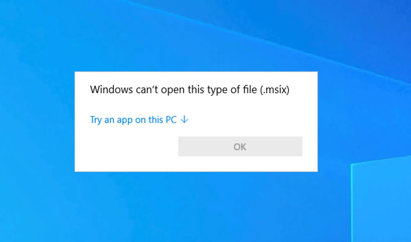 Windows can’t open this type of file (.msix) error on Windows Server 2022