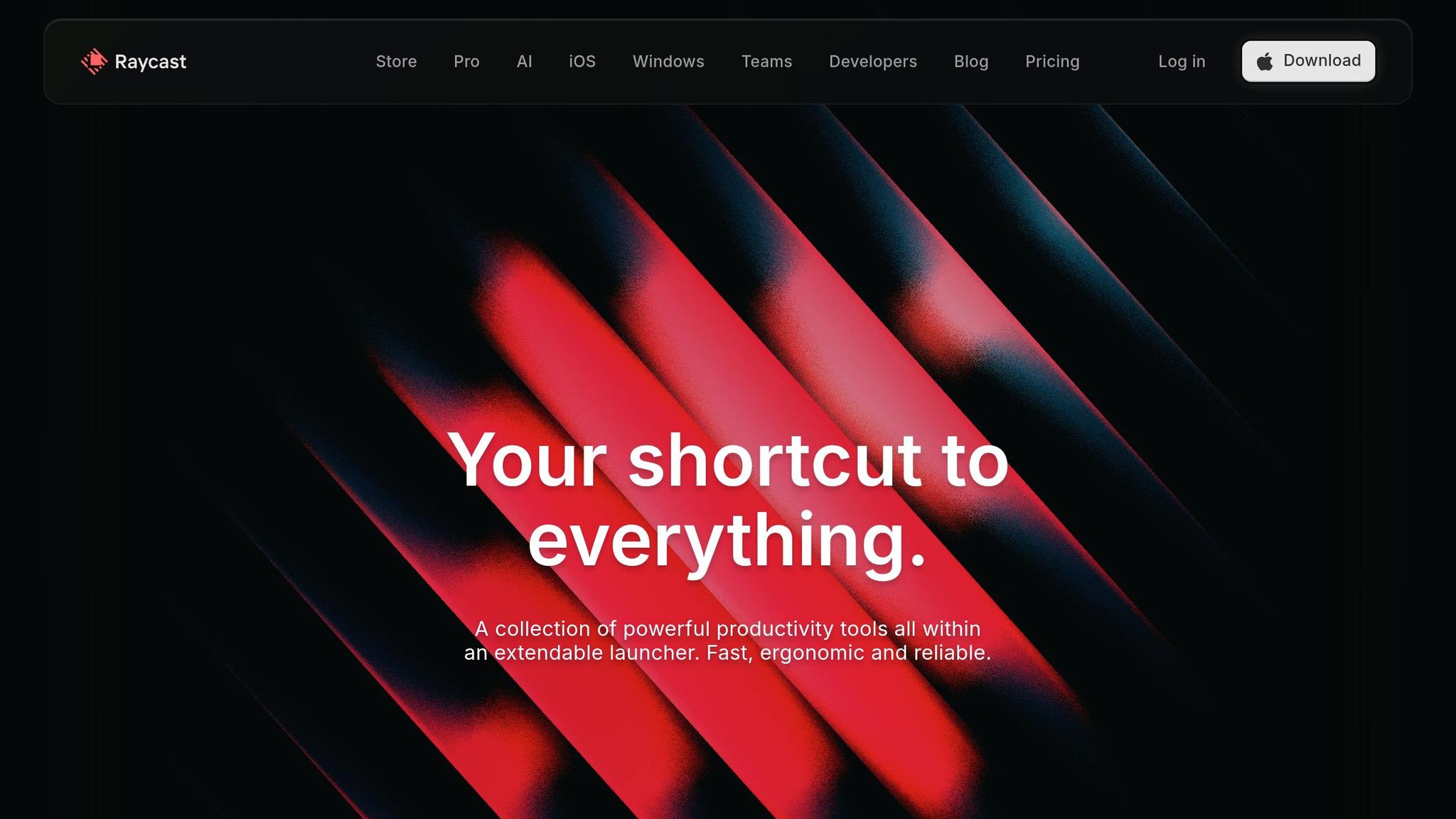 Raycast app native macOS UI with command palette and keyboard shortcuts visible