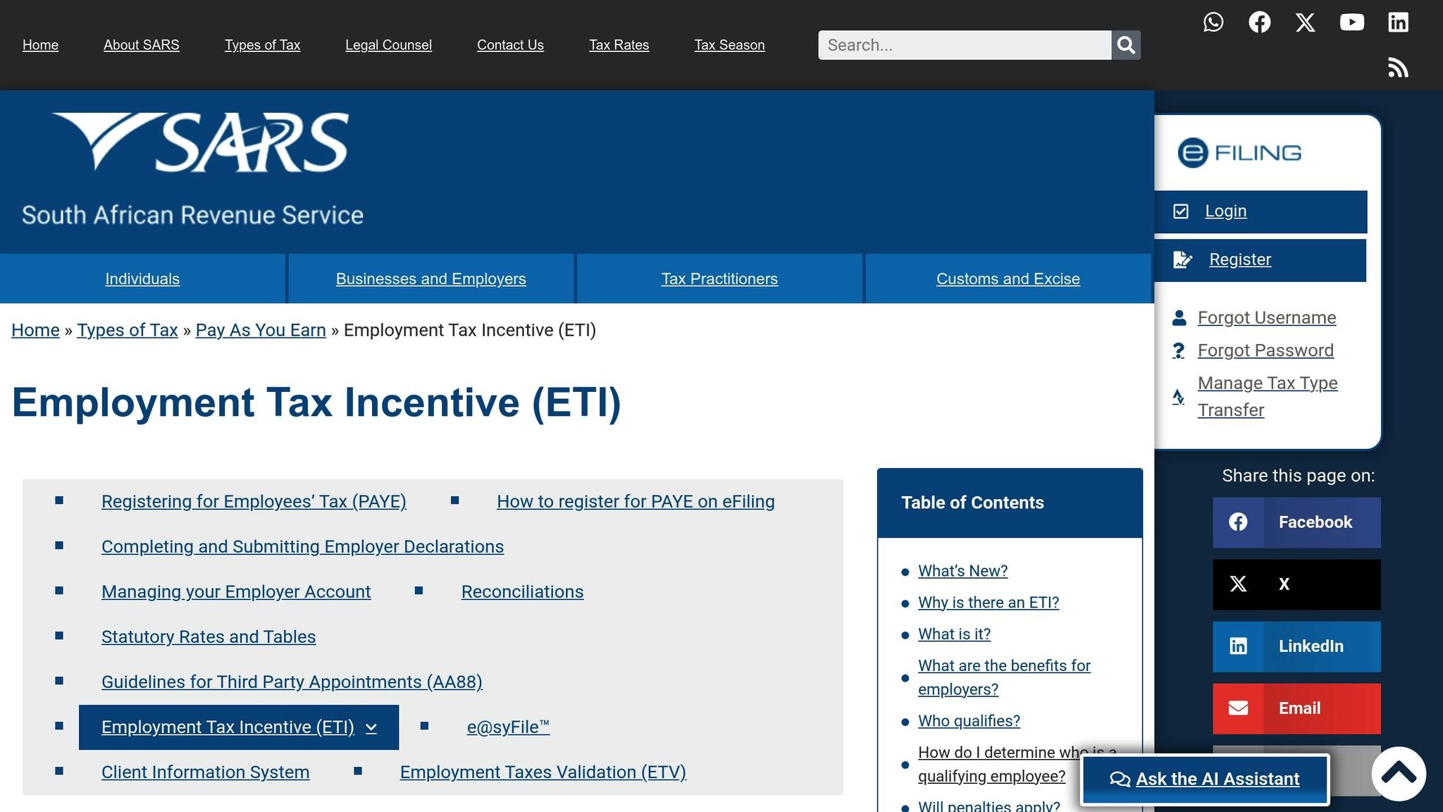Employment Tax Incentive