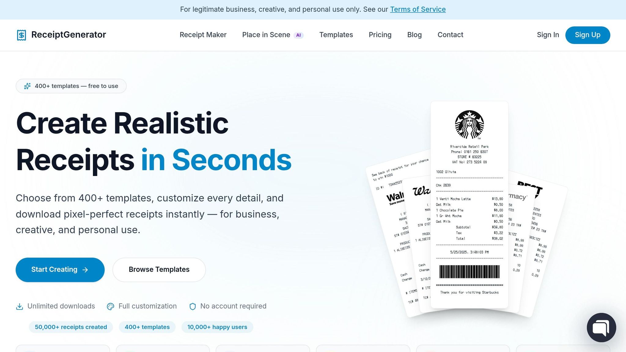 Receipt Generator
