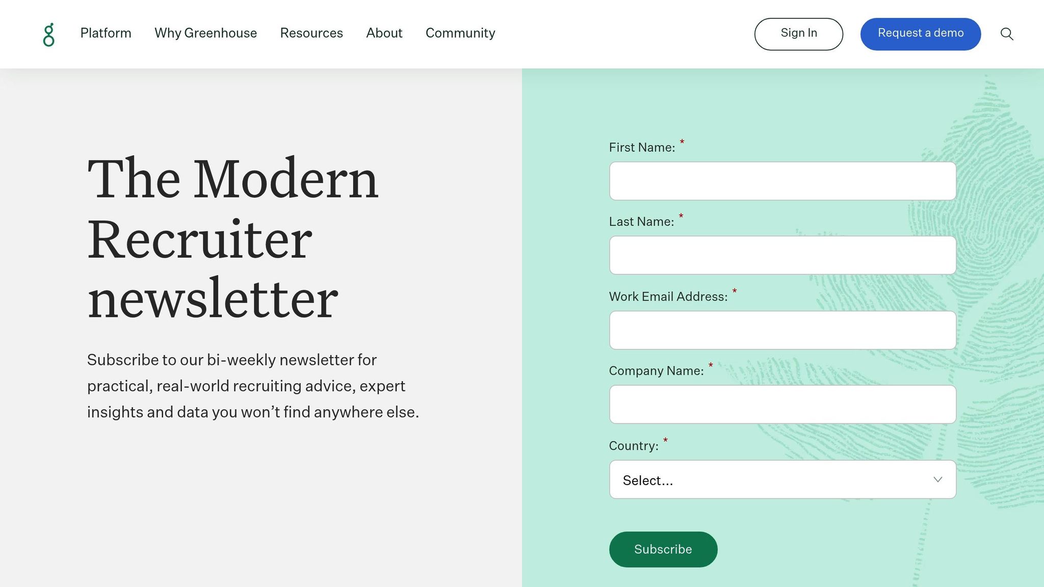 Greenhouse Hiring Newsletter