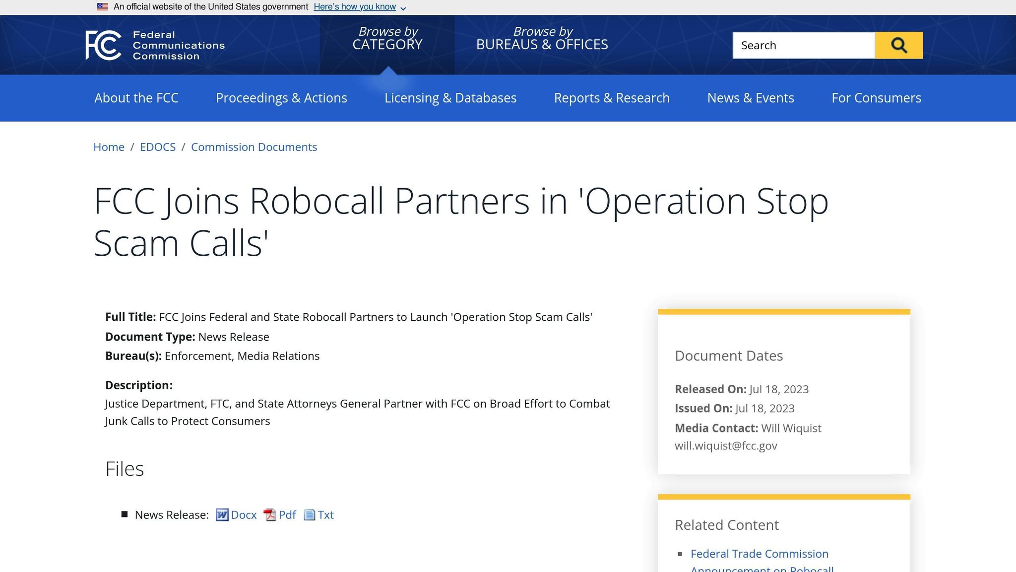 Operation Stop Scam Calls
