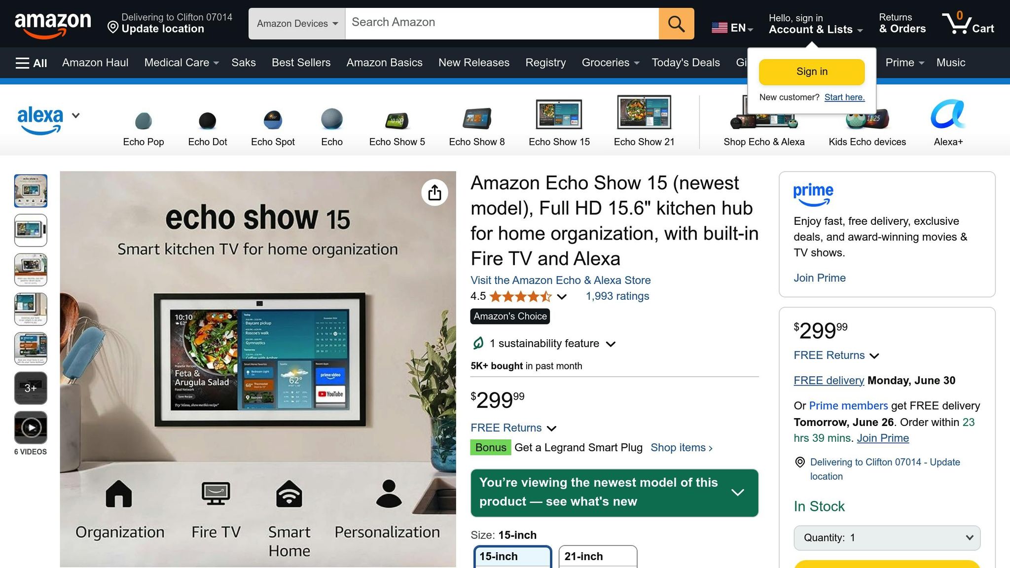 Amazon Echo Show 15