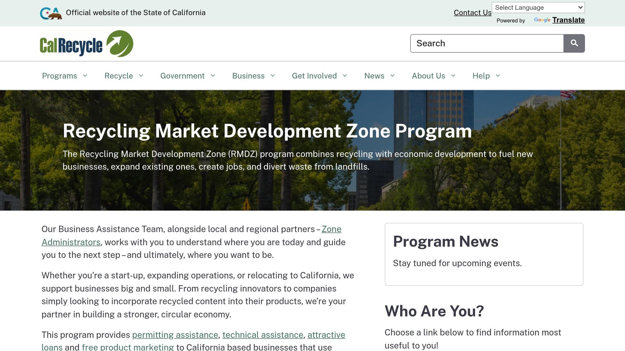 Recycling Market Development Zone