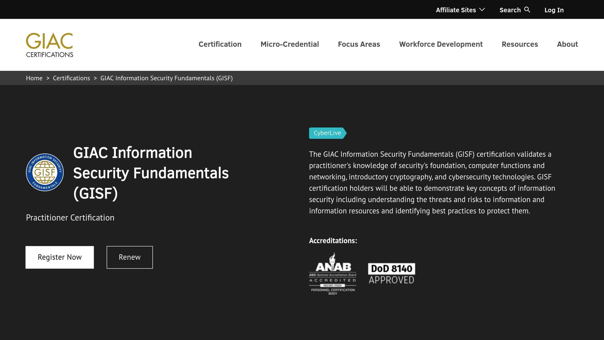 GIAC Information Security Fundamentals