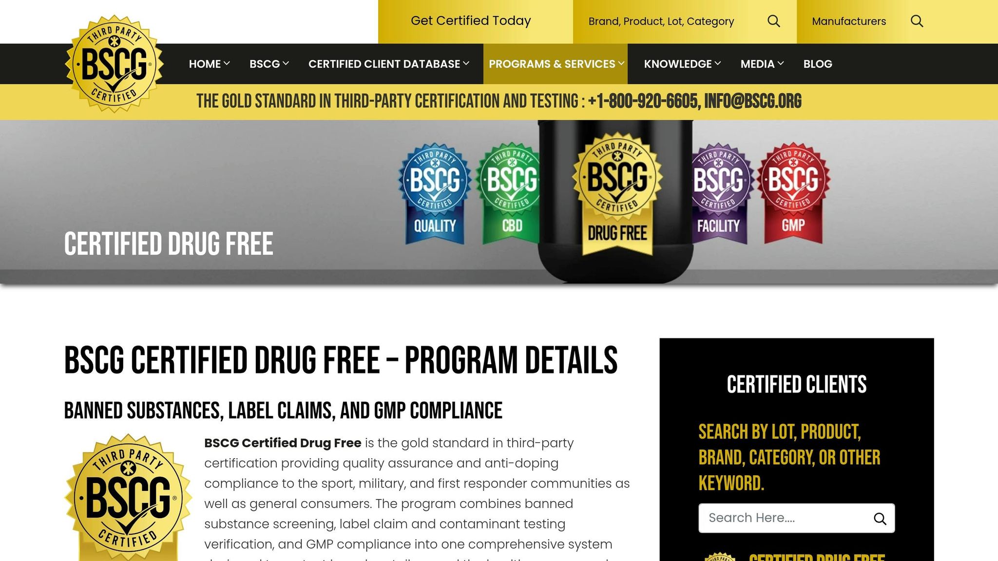 BSCG Certified Drug Free
