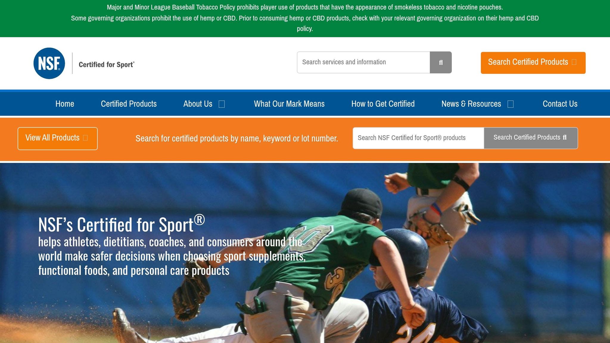 NSF Certified for Sport