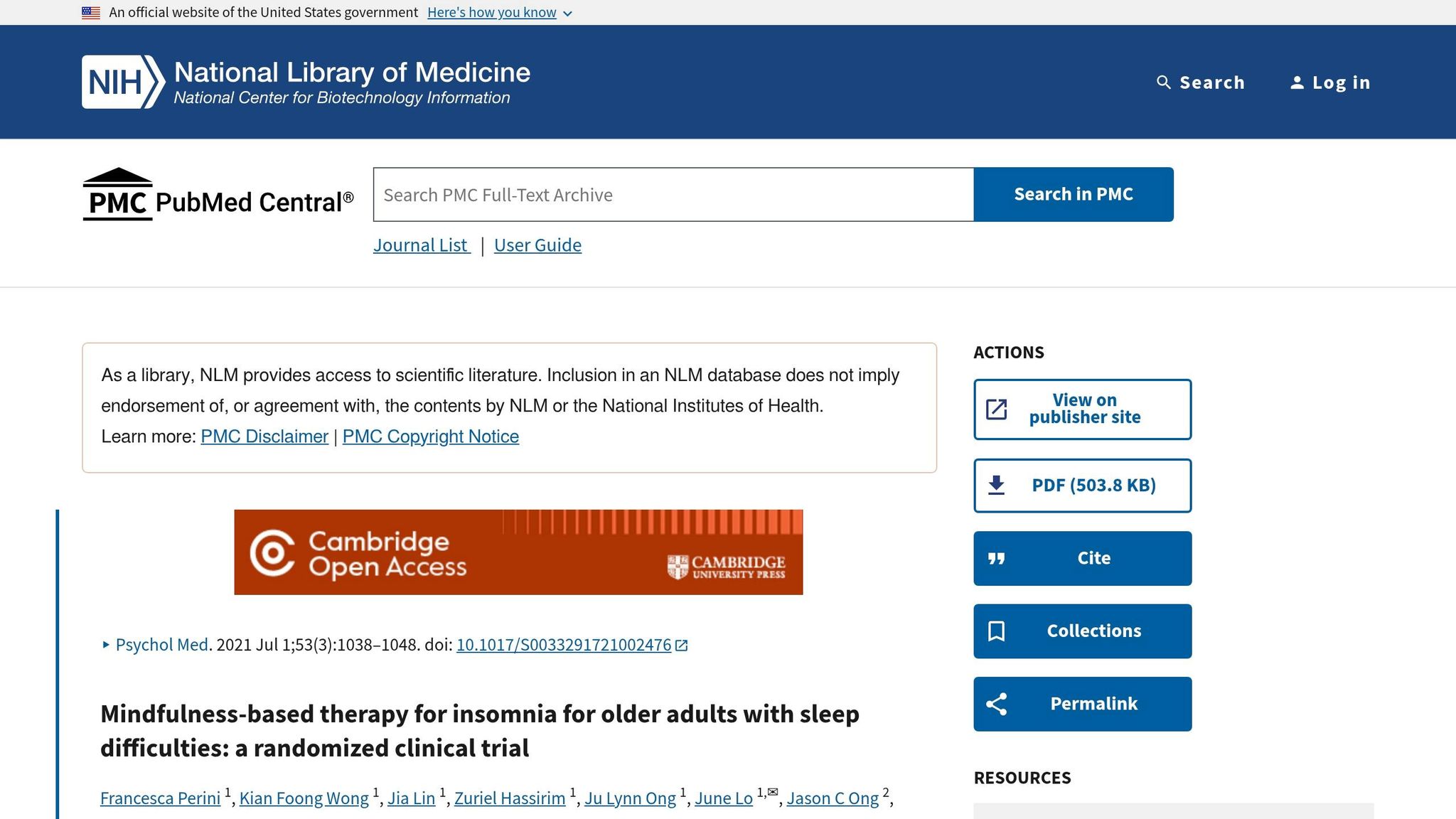 Mindfulness-Based Therapy for Insomnia