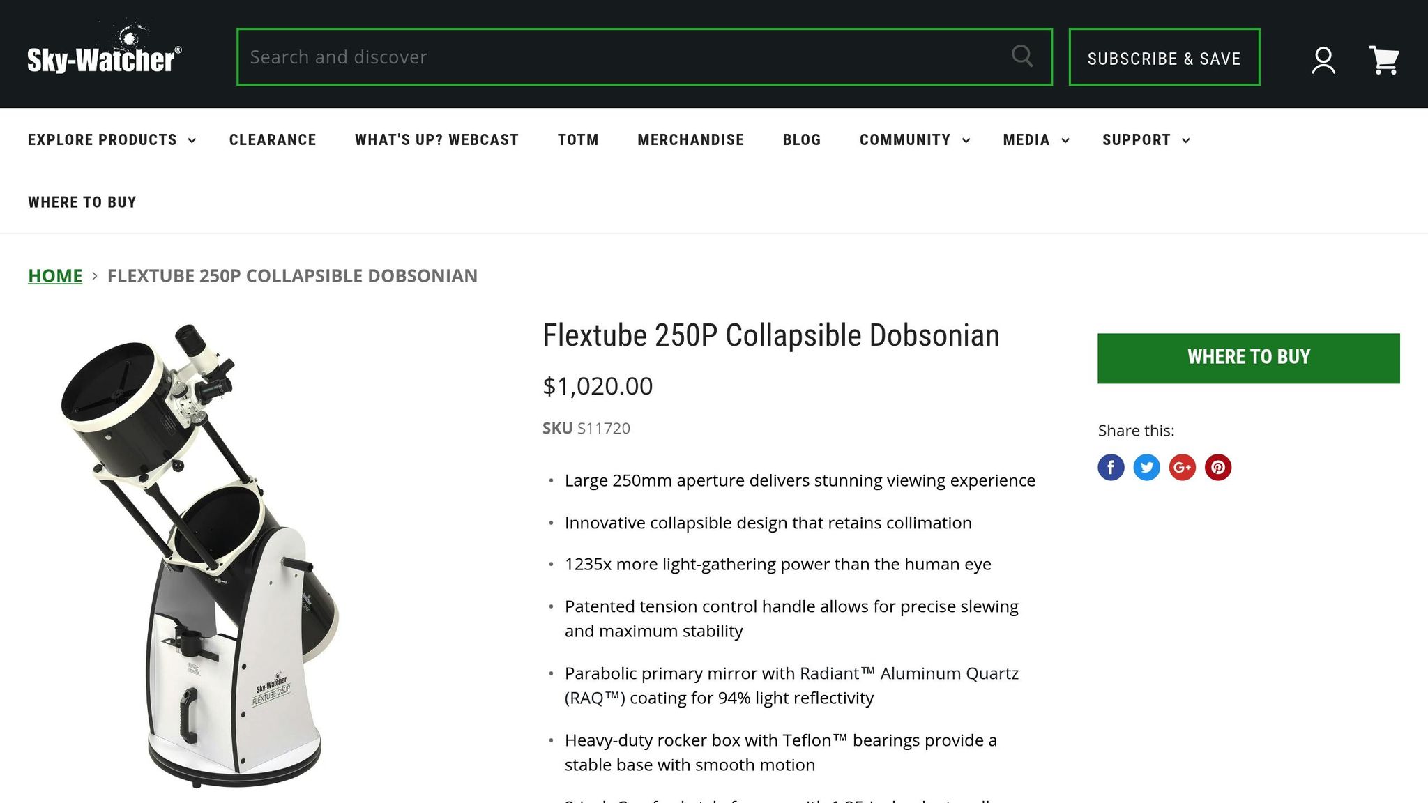 Sky-Watcher Flextube 250P