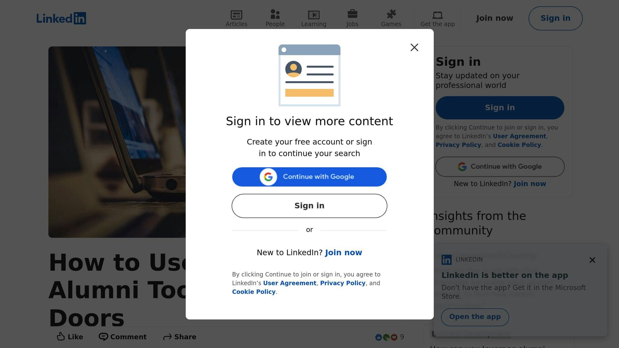 LinkedIn Alumni Tool