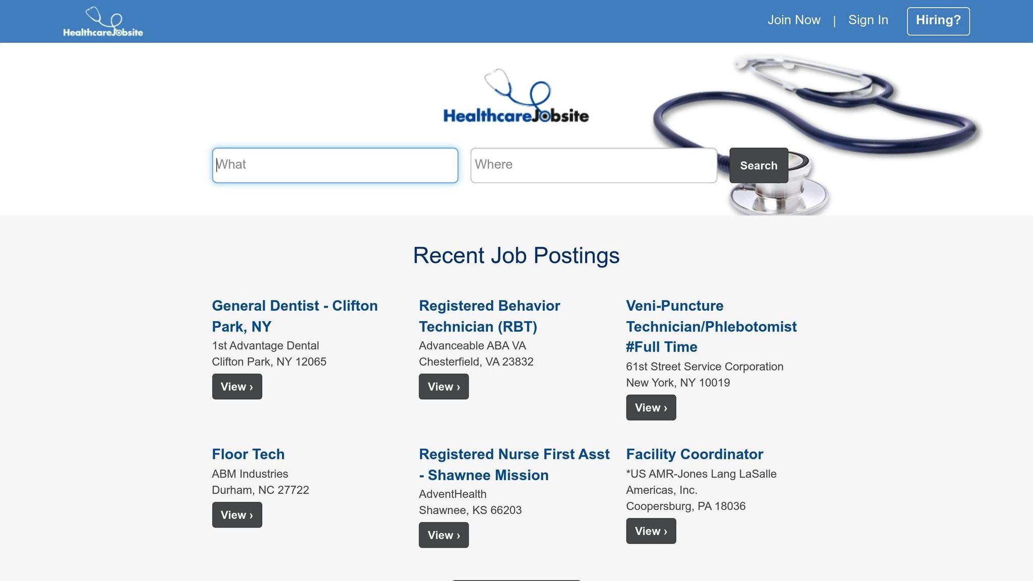 Healthcare Jobsite