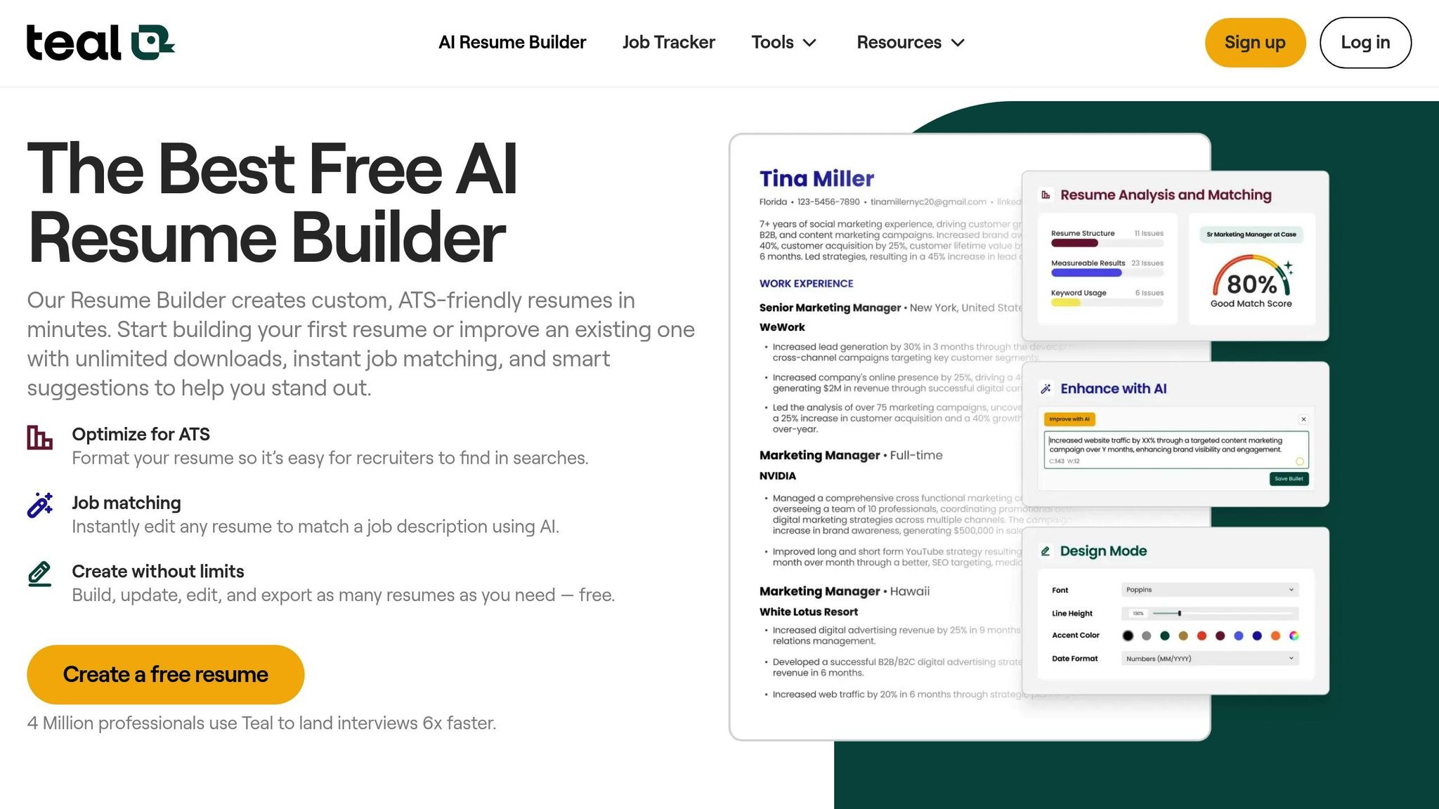 Teal Resume Builder