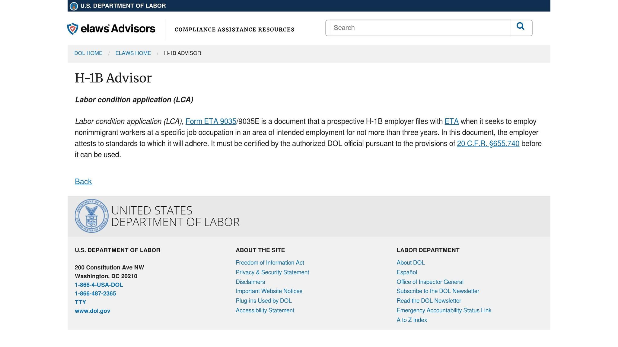 Labor Condition Application