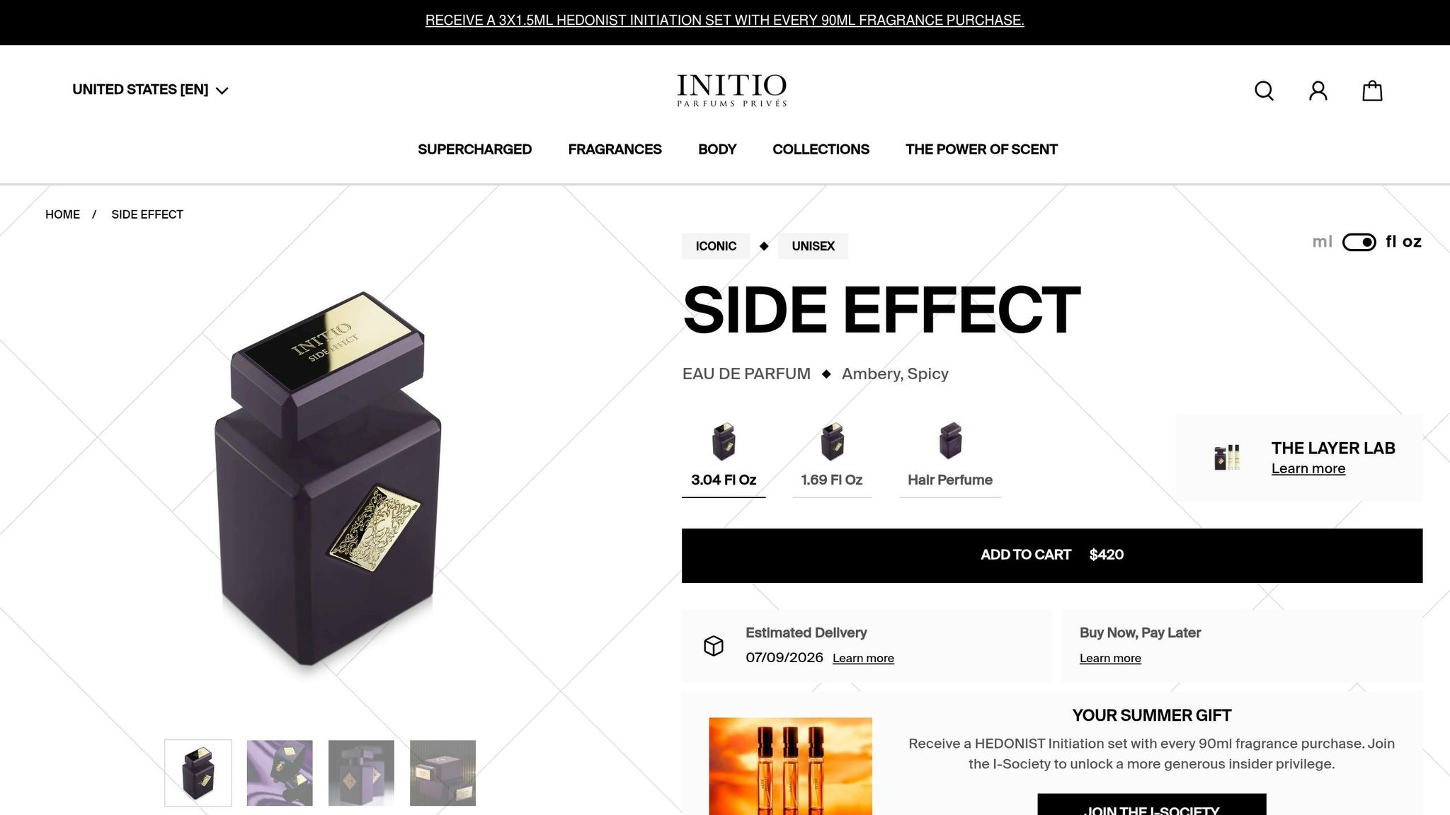 Initio Parfums Privés Side Effect