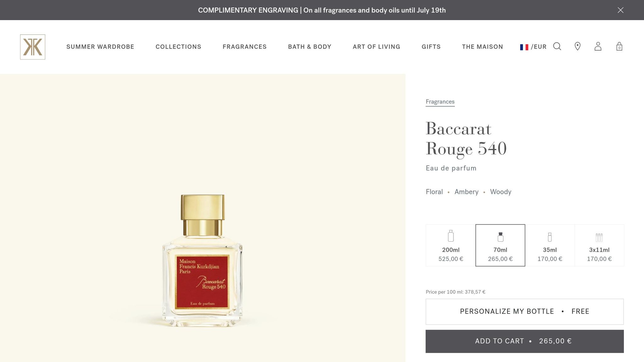 Maison Francis Kurkdjian Baccarat Rouge 540