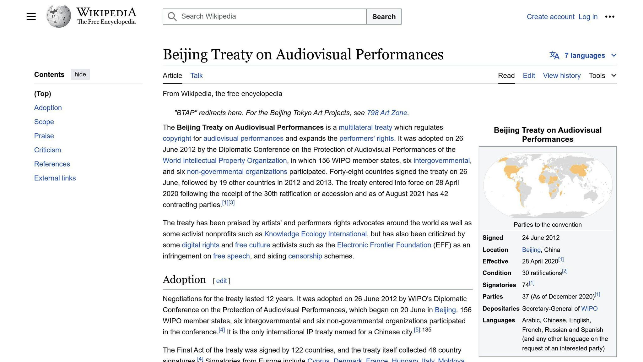 Beijing Treaty on Audiovisual Performances