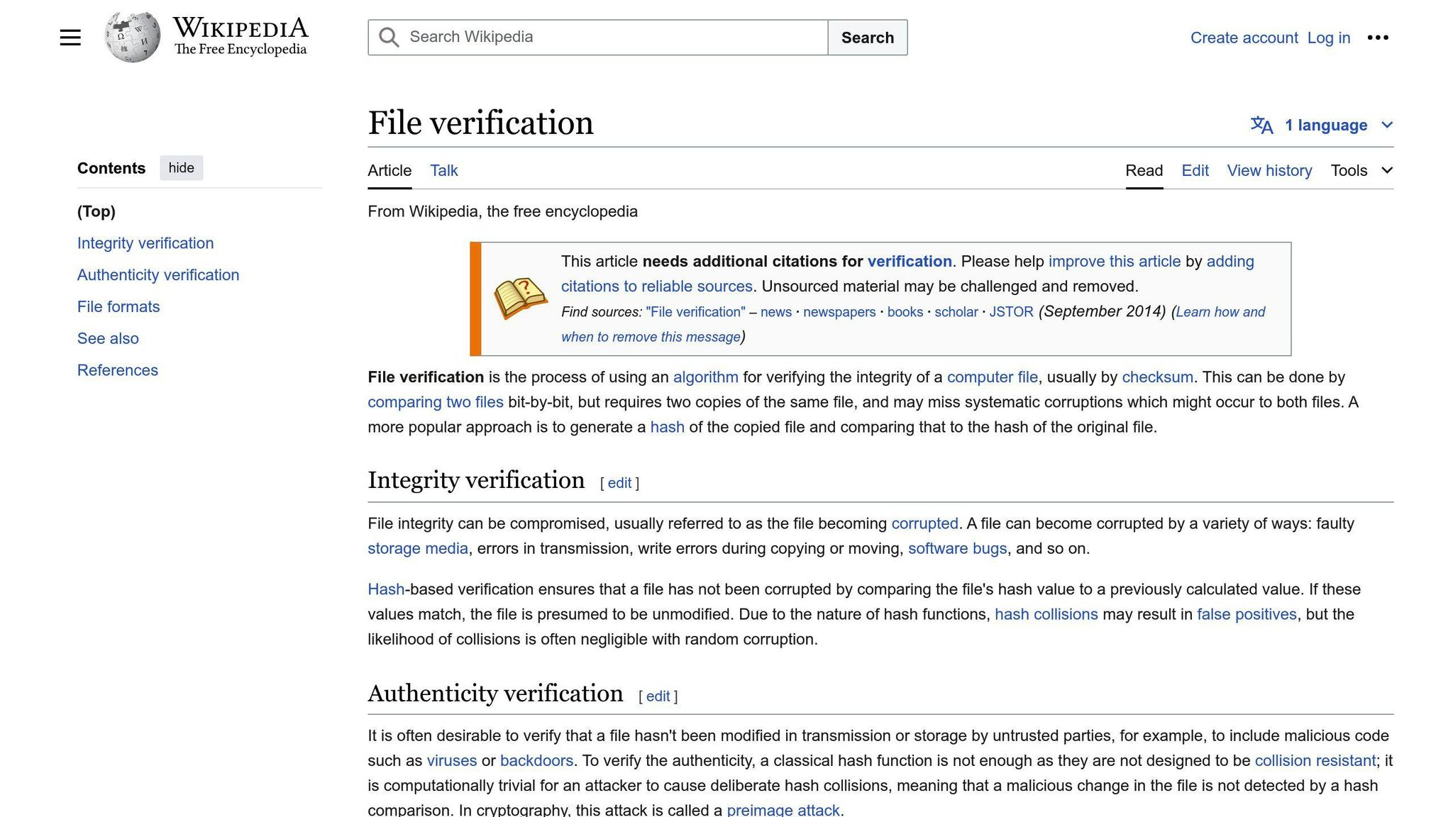 Integrity Verification