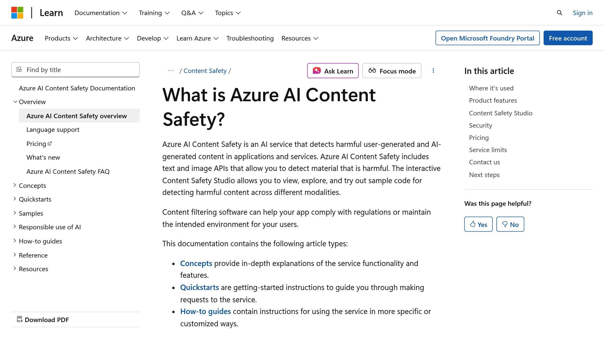 Microsoft Azure AI Content Safety