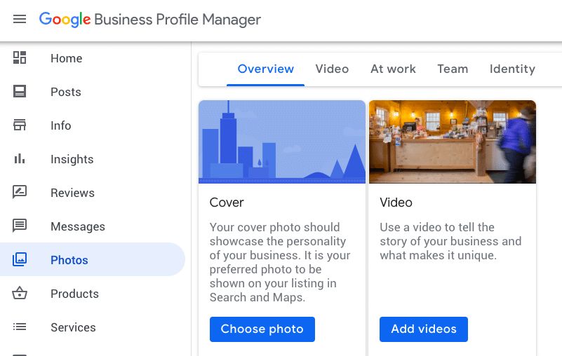 Google Business Profile logo and brand images example