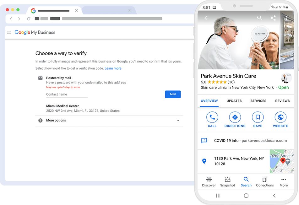 Optimising a Google Business Profile on a laptop