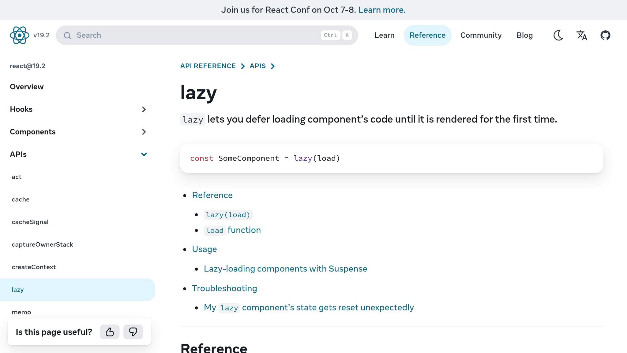 React.lazy