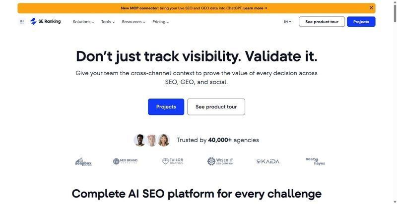 SE Ranking MCP dashboard for SEO