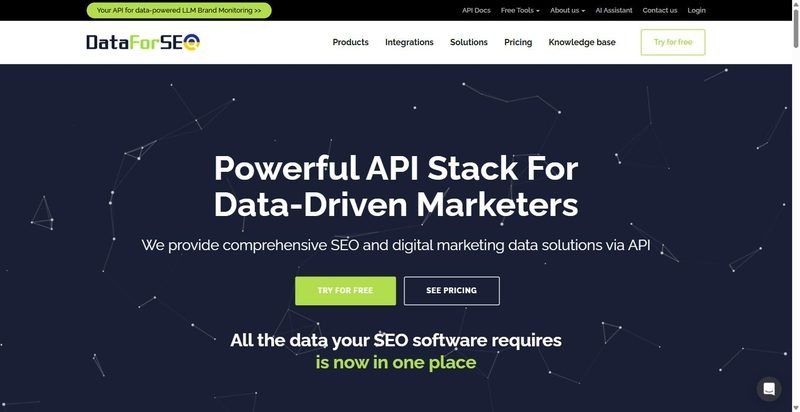 DataForSEO homepage