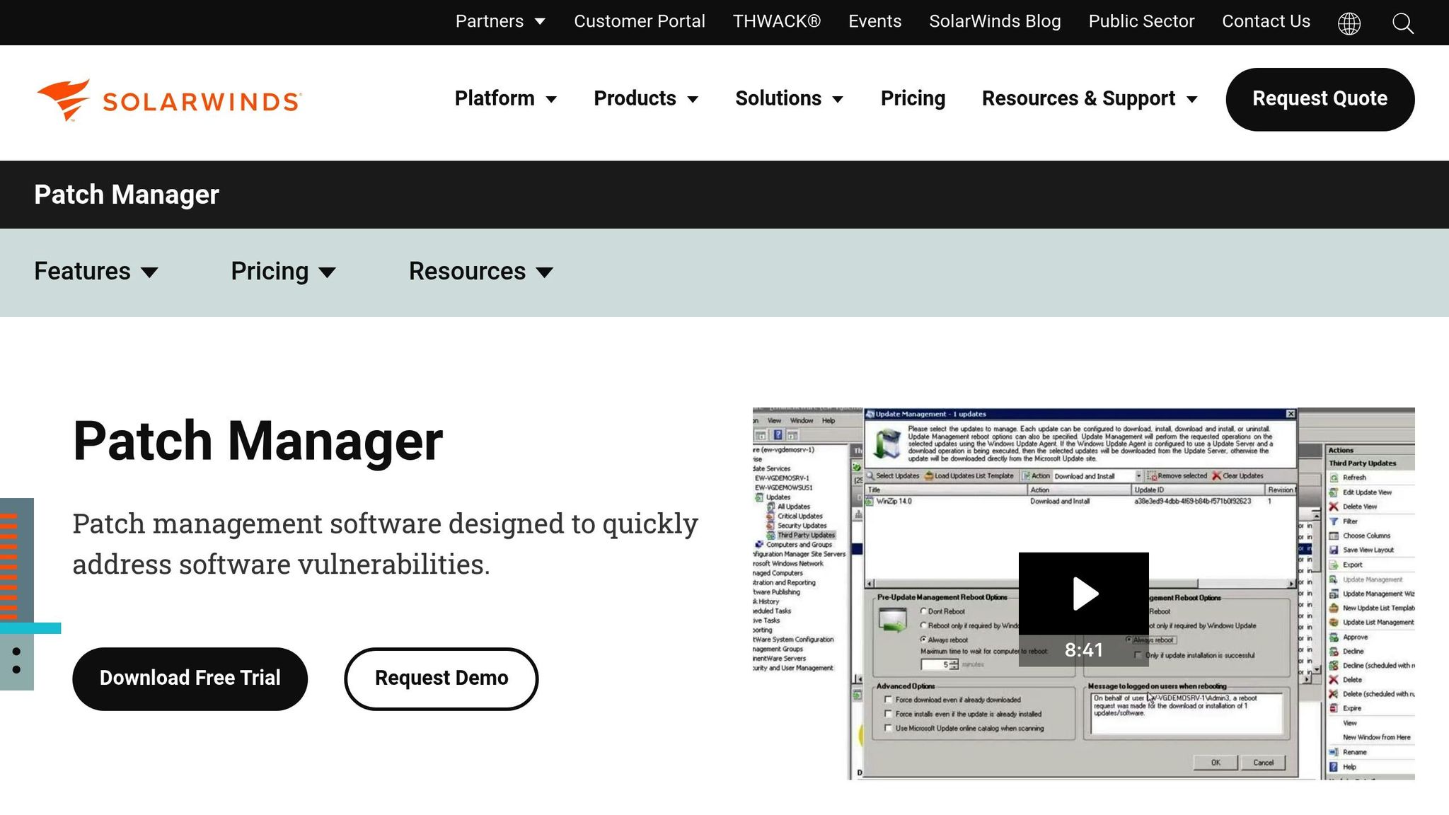 SolarWinds Patchmanager