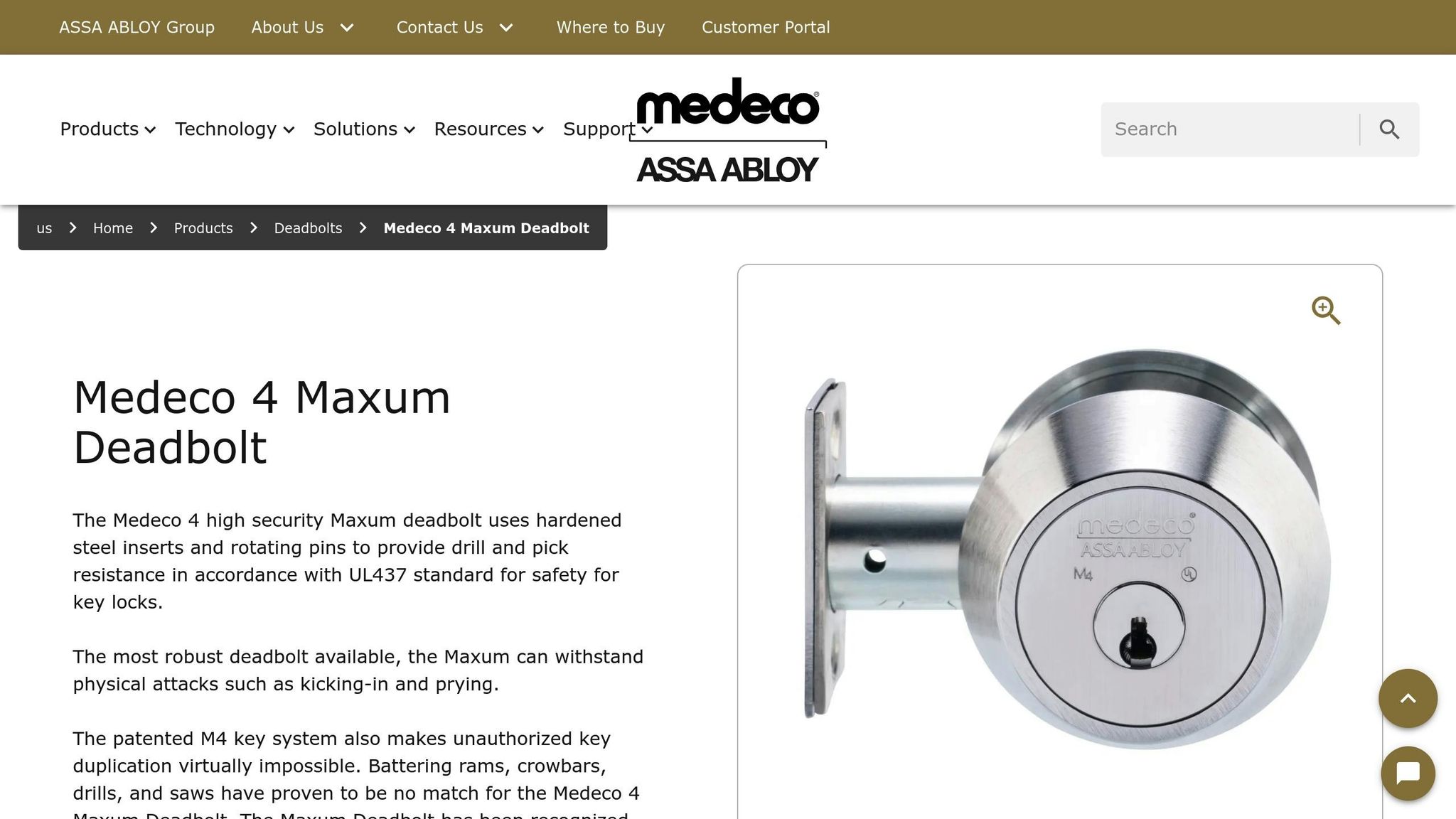 Medeco Maxum High-Security Deadbolt
