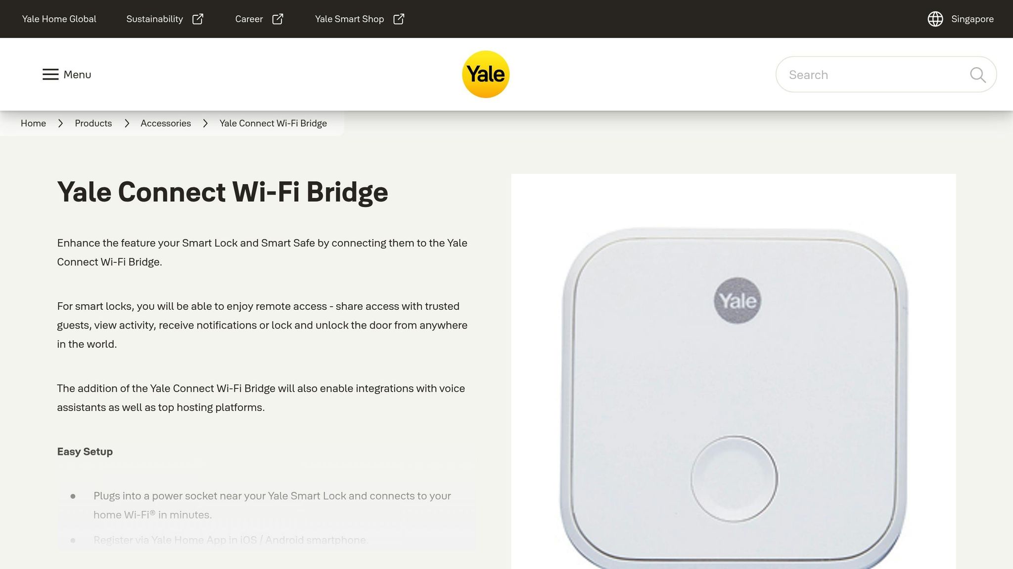 Yale Connect Wi‑Fi Bridge