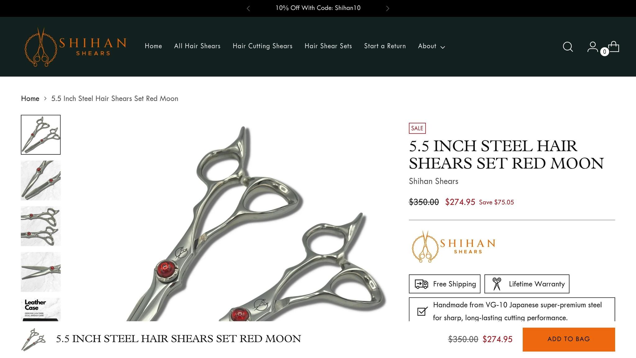 Red Moon Hair Shears Set