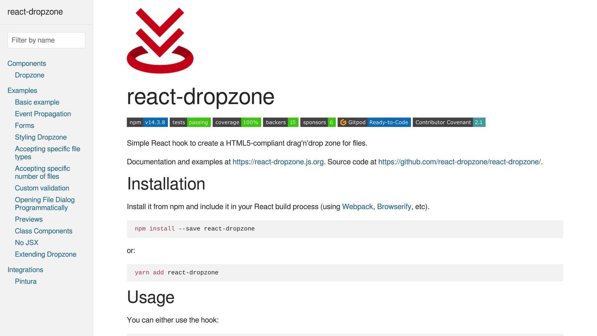 React Dropzone