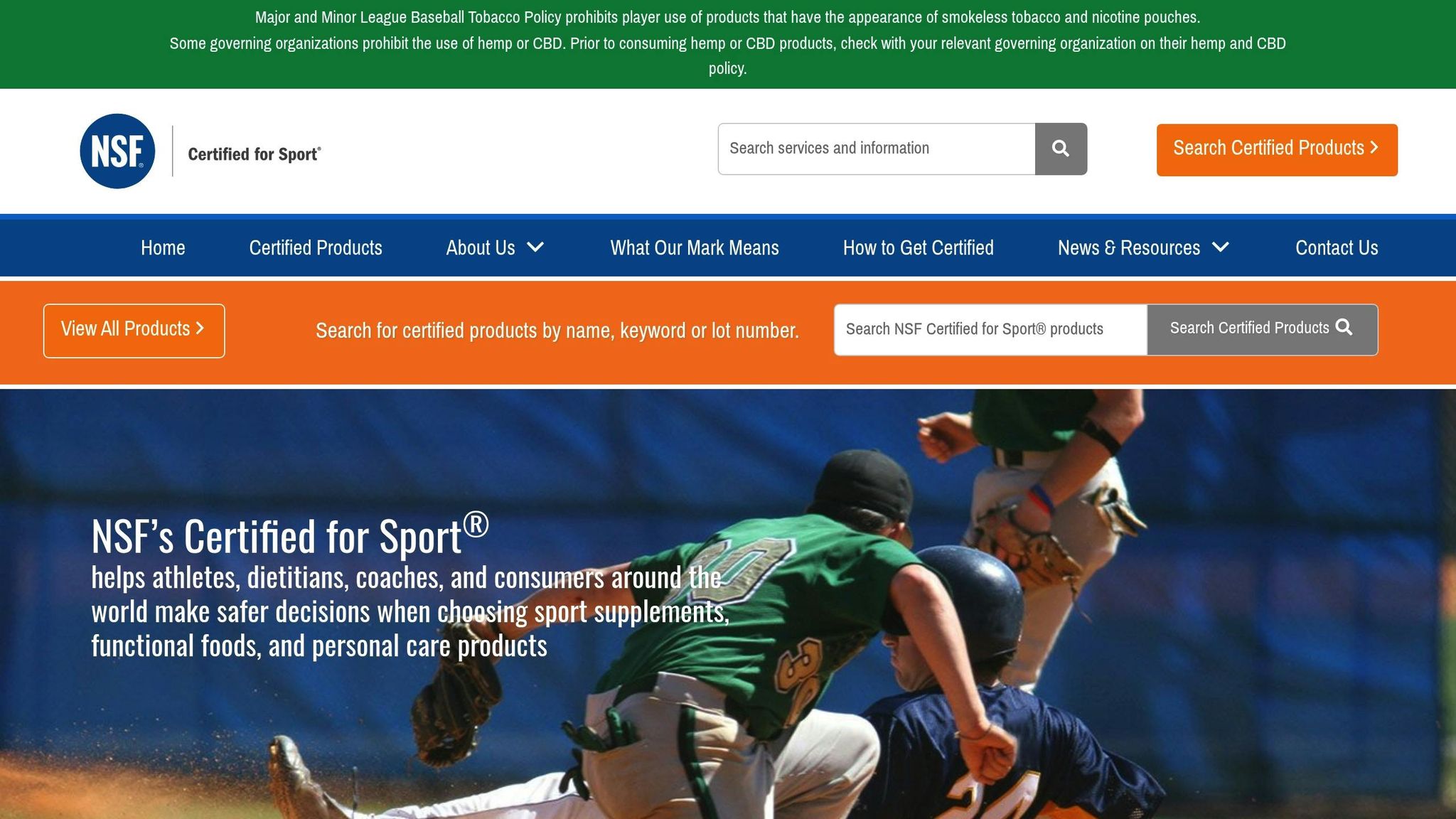 NSF Certified for Sport