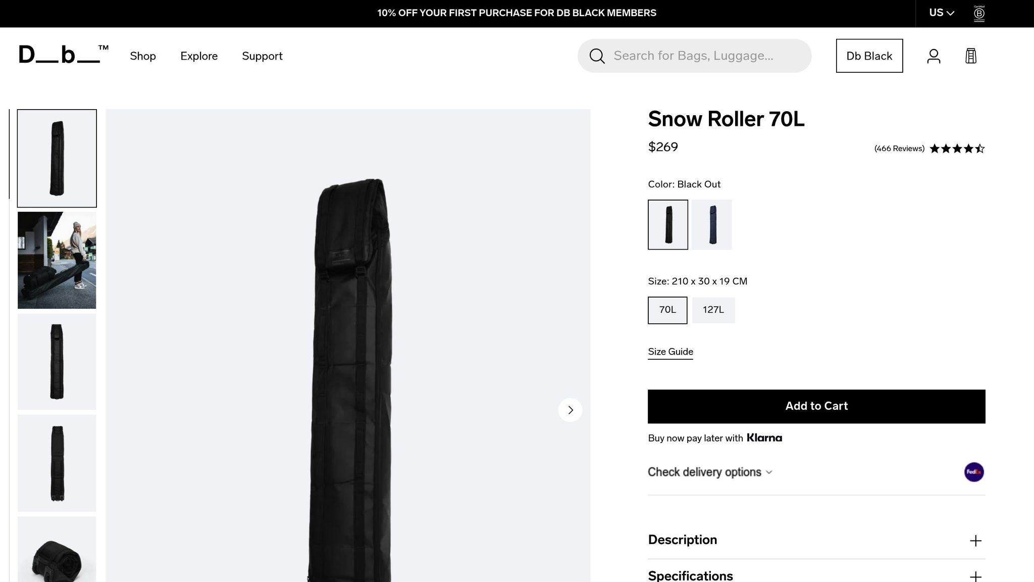 Db Snowroller 70L