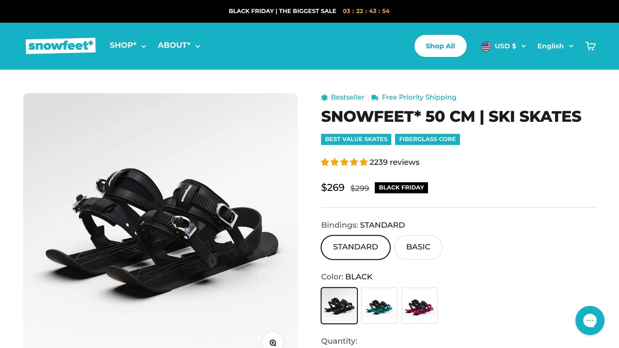 Snowfeet PRO Mini Ski Skates
