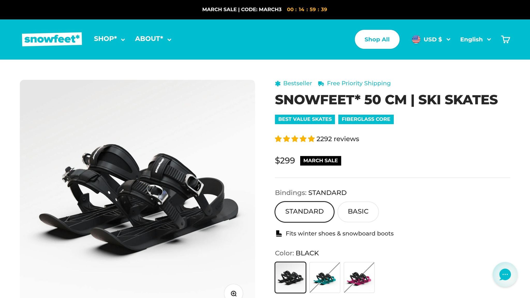 Snowfeet* PRO Mini Ski Skates