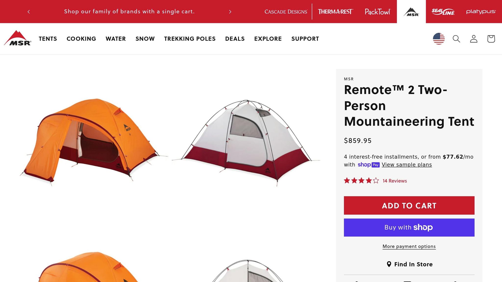 MSR Remote 2 Tent