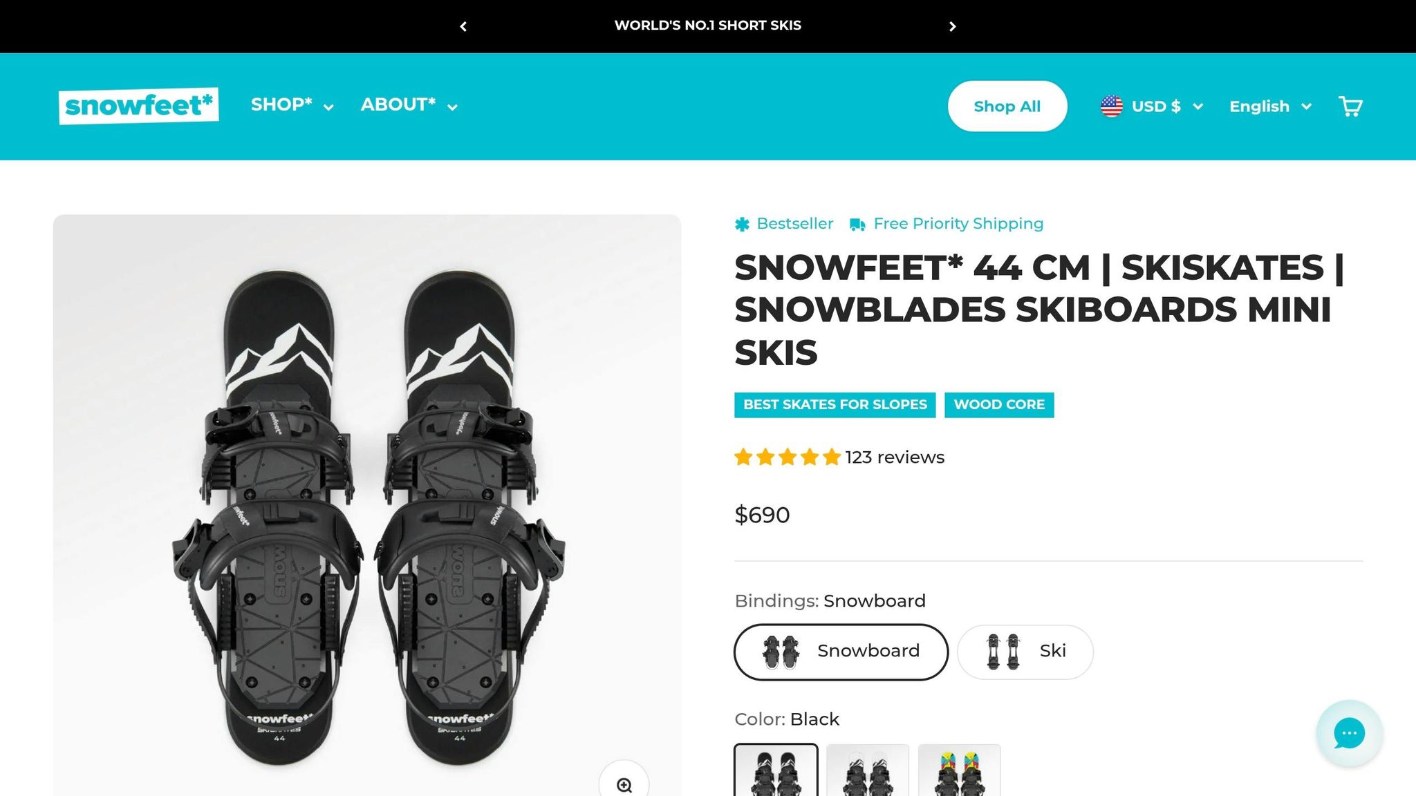 Snowfeet Skiskates 44 cm