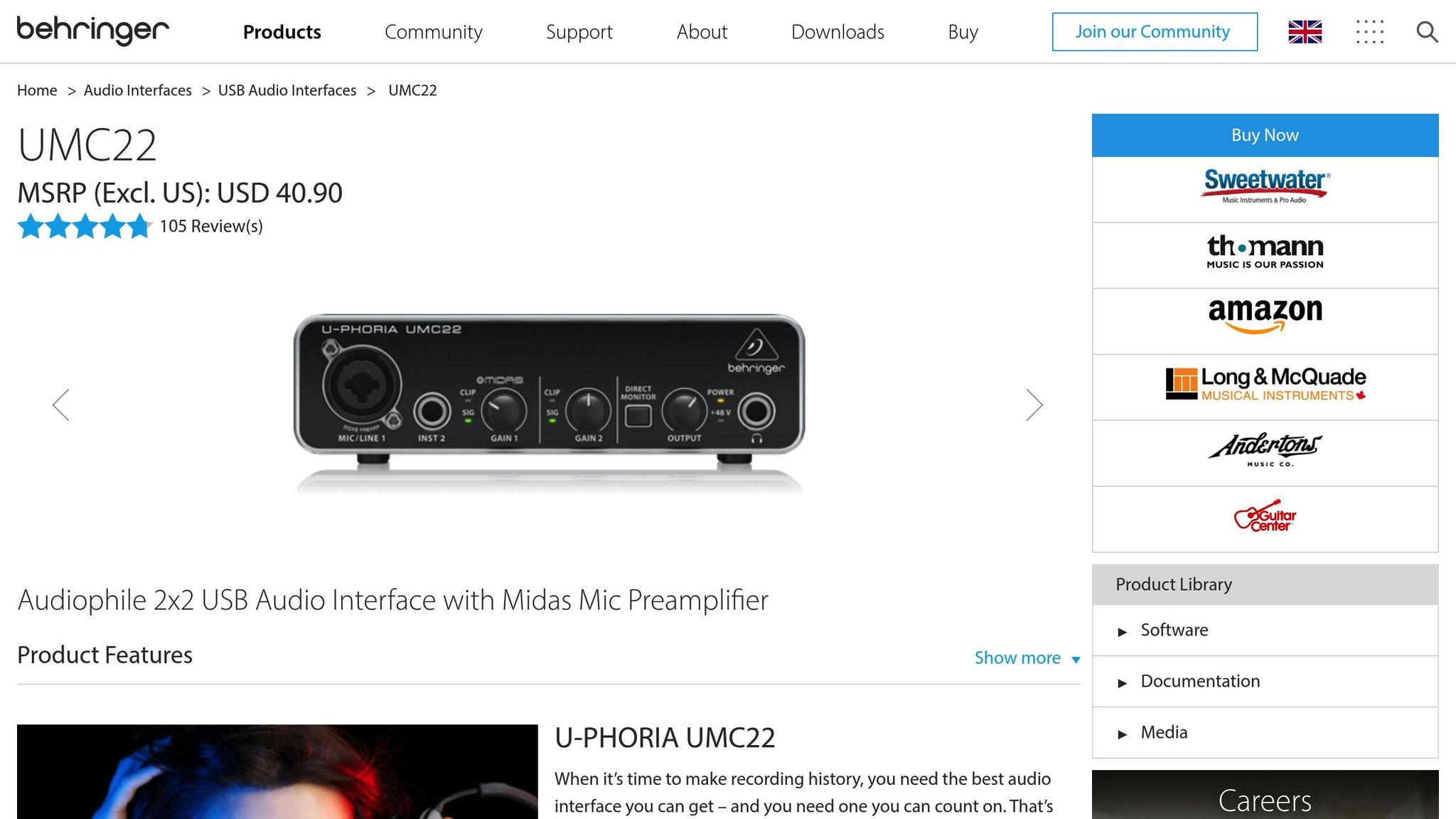 Behringer U-Phoria UMC22