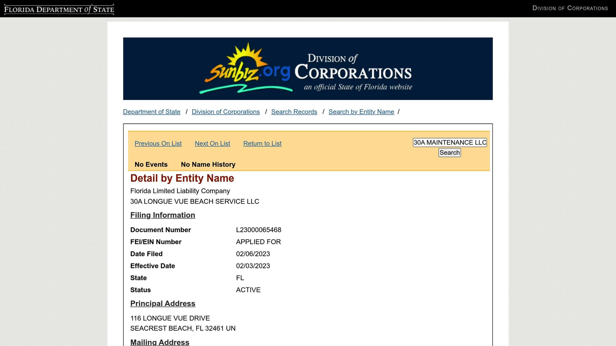 30A Longue Vue Beach Service