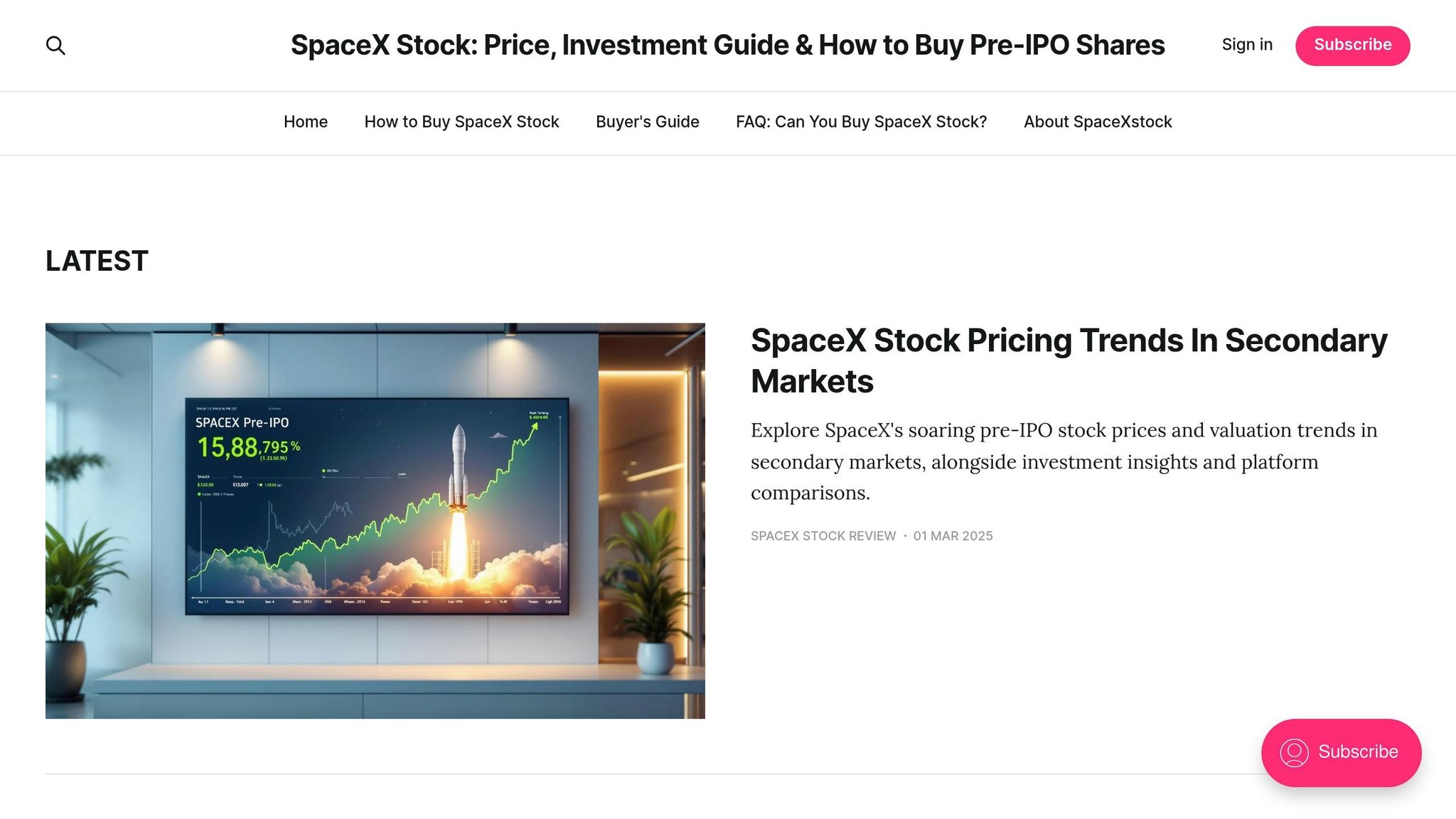 SpaceX Stock Investment Guide