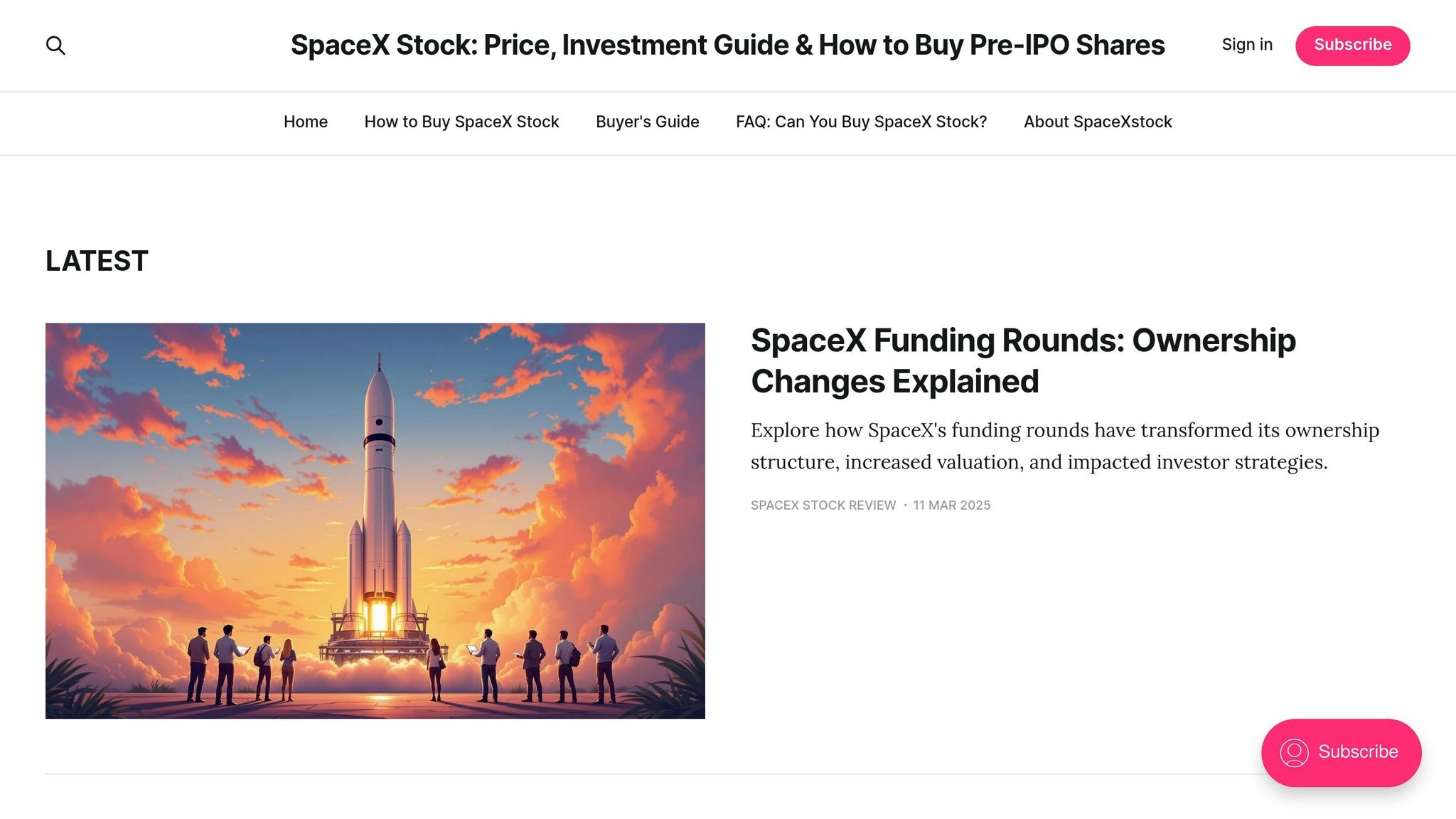 SpaceX Stock Investment Guide