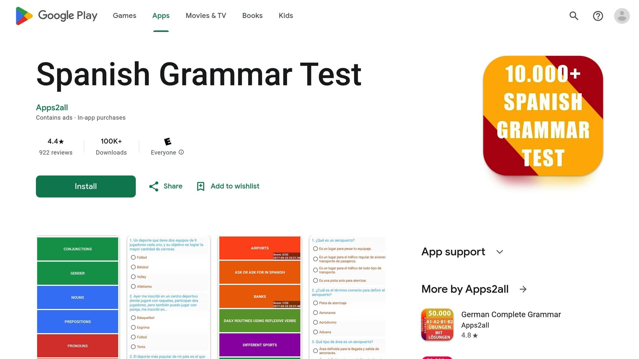 Spanish Grammar Test