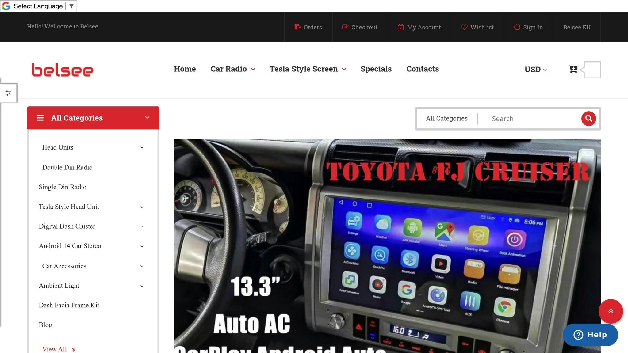 Belsee Tesla Style Screen