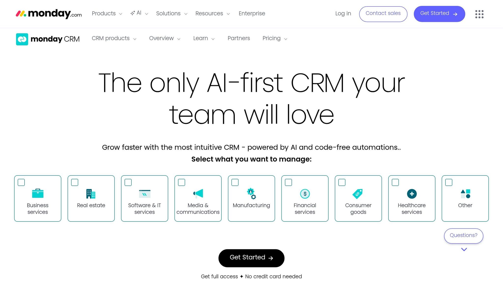 monday sales CRM
