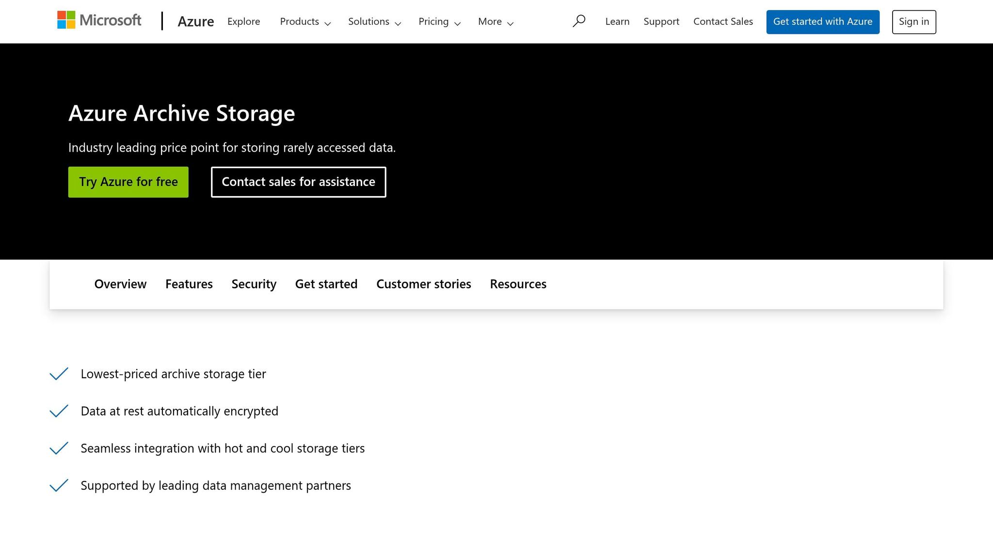 Azure Archive Storage