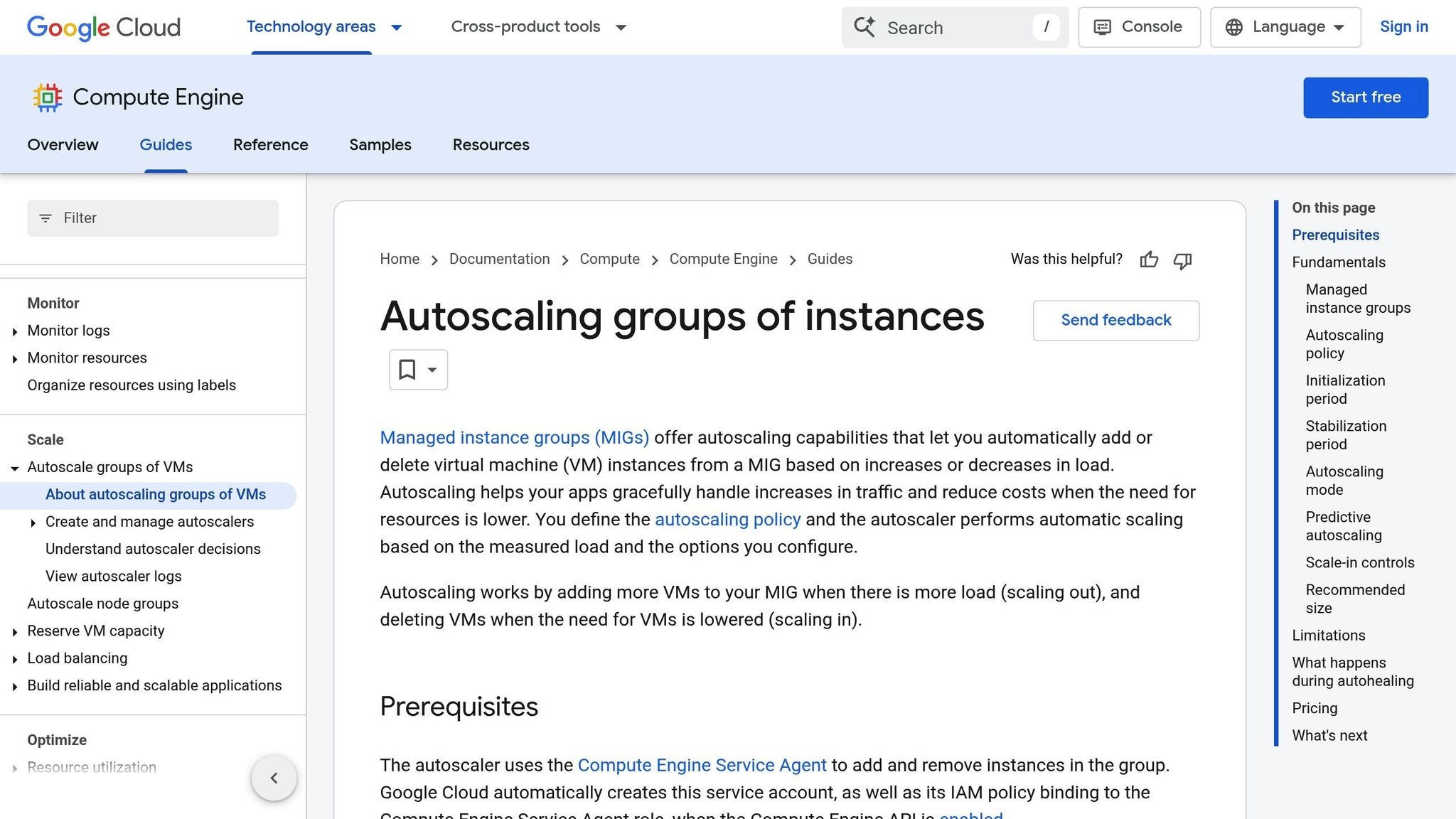 Google Cloud Auto Scaling