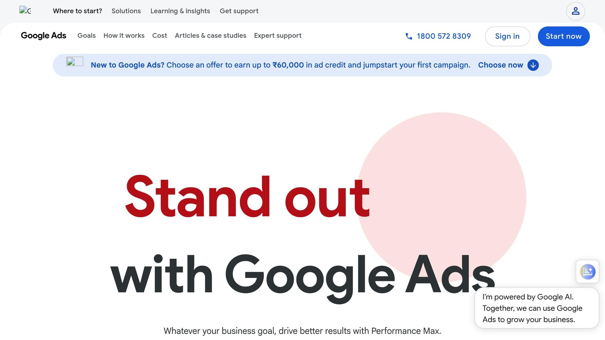 Google Ads dashboard displaying custom intent audience settings and B2B demographic filters